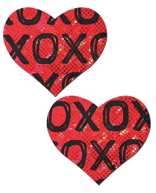 Anal Pastease Pastease Premium Glitter XOXO Heart RedBlack OS