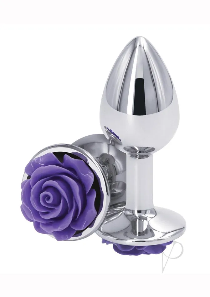 Anal Rear Assets Rose Aluminum Anal Plug Small PurpleSilver Rear Assets Anal Rear Assets Rose Aluminum Anal Plug Small PurpleSilver Rear Assets
