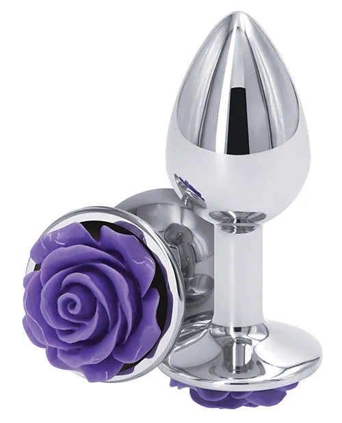 Anal Rear Assets Rose Aluminum Anal Plug Small PurpleSilver Rear Assets Anal Rear Assets Rose Aluminum Anal Plug Small PurpleSilver Rear Assets