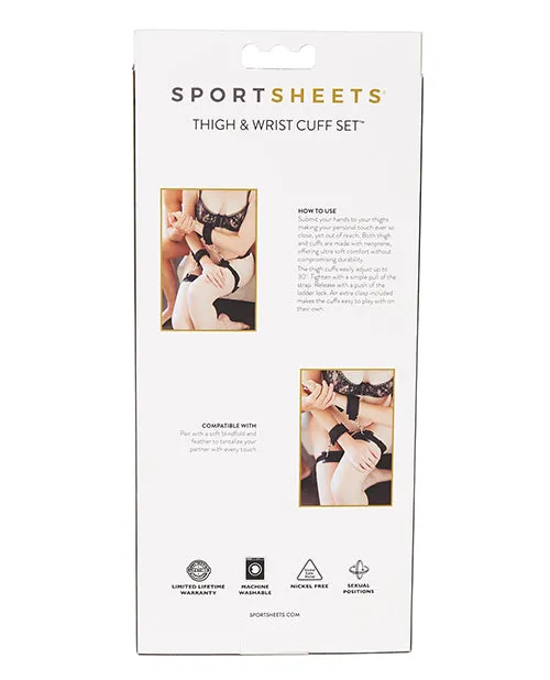 Anal Sportsheets Thigh and Wrist Cuff Set Black Sportsheets Anal Sportsheets Thigh and Wrist Cuff Set Black Sportsheets