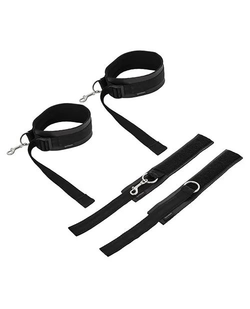 Anal Sportsheets Thigh and Wrist Cuff Set Black Sportsheets Anal Sportsheets Thigh and Wrist Cuff Set Black Sportsheets