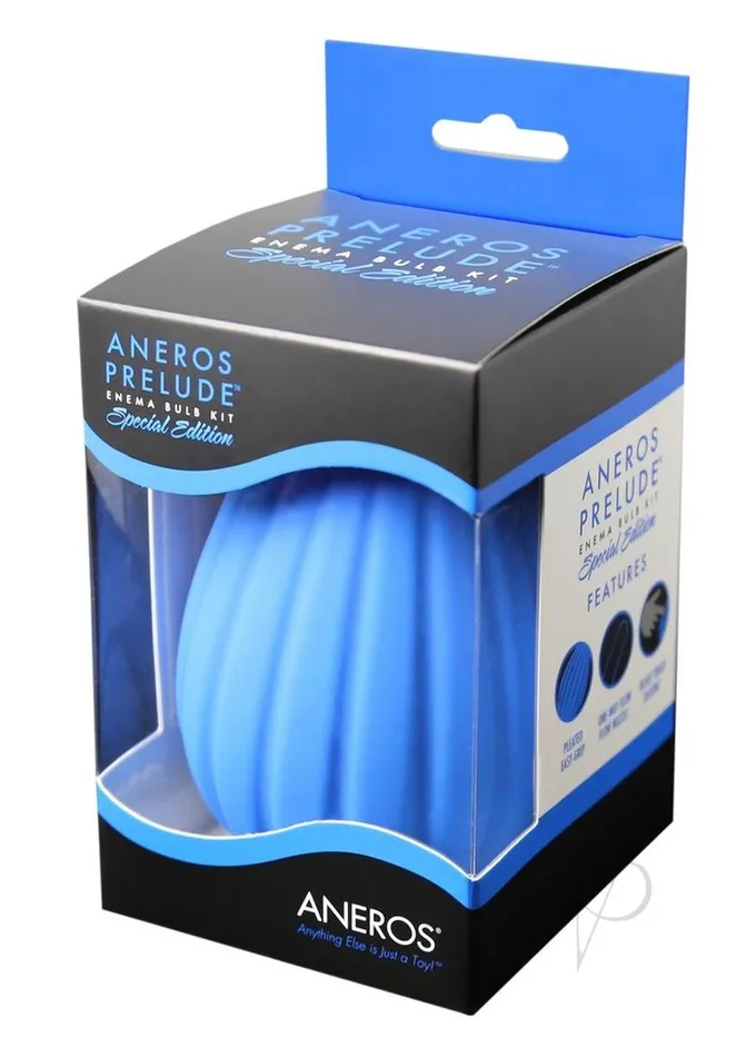 Aneros Anal Prelude Silicone Enema Bulb Kit BlueBlack