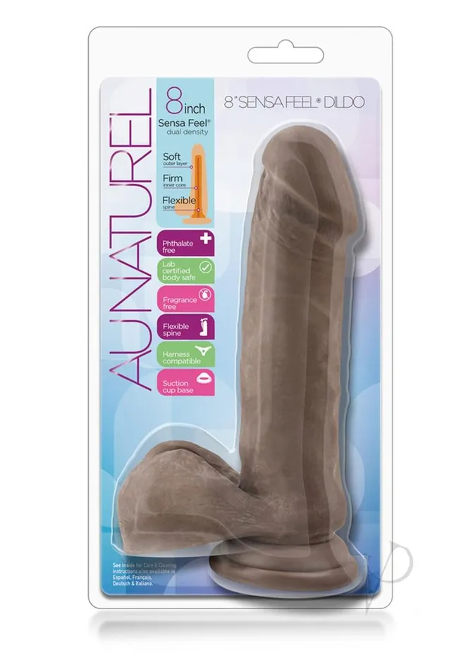 Au Naturel Au Naturel Sensa Feel Dildo 8in Chocolate Dildos