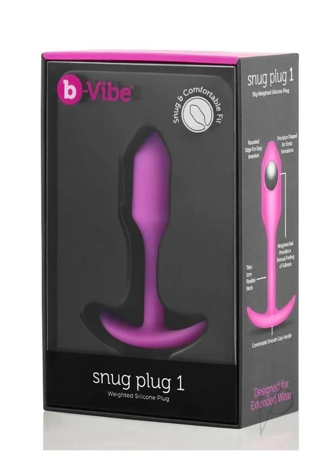 B Vibe Anal BVibe Snug Plug 1 Silicone Weighted Butt Plug Fucshia