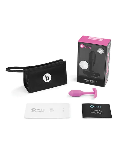 B Vibe Anal BVibe Snug Plug 1 Silicone Weighted Butt Plug Fucshia