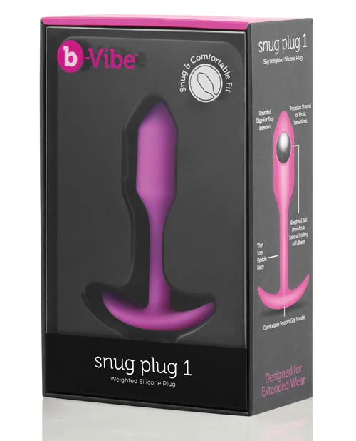 B Vibe Anal BVibe Snug Plug 1 Silicone Weighted Butt Plug Fucshia