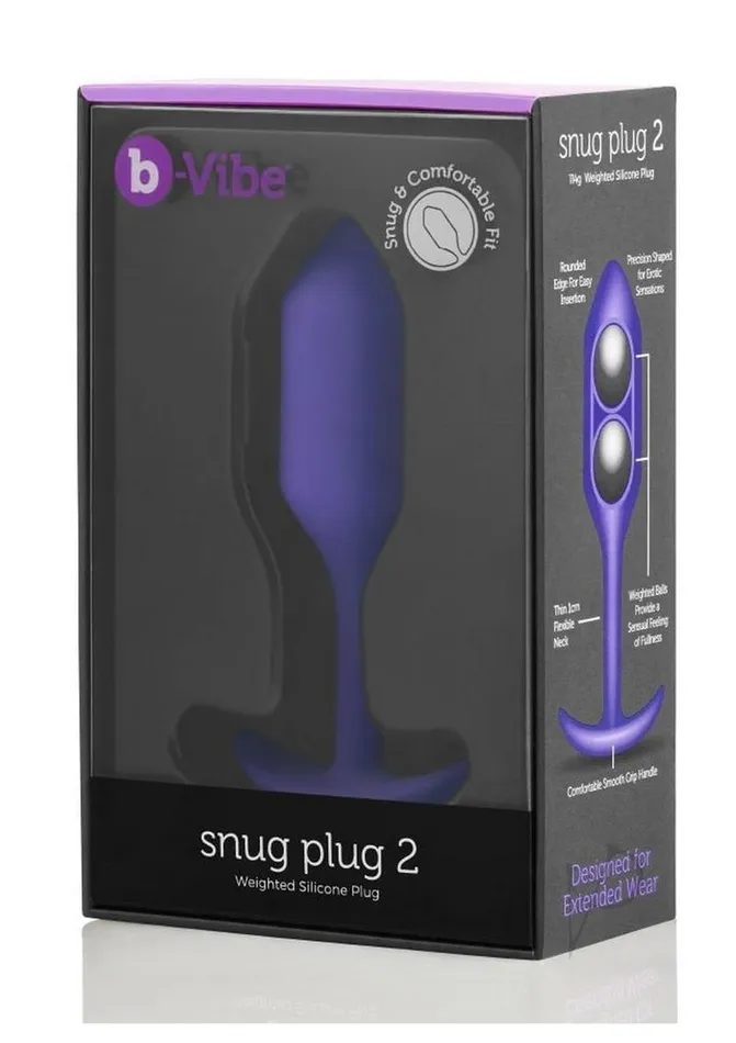 B Vibe Anal BVibe Snug Plug 2 Silicone Weighted Anal Plug Purple