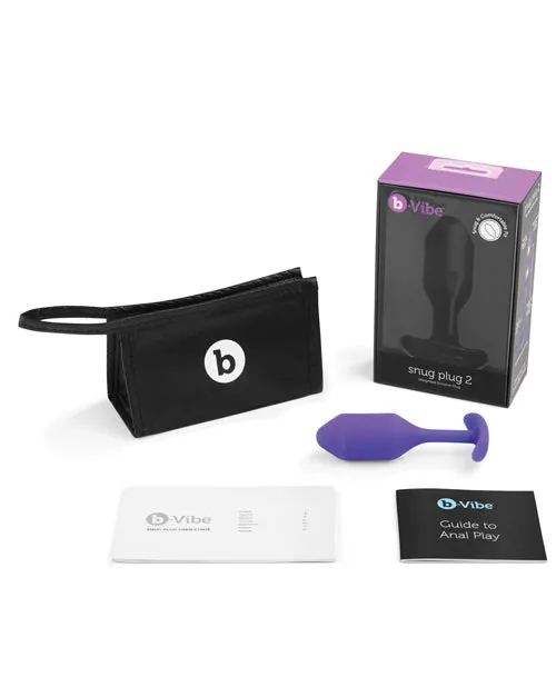 B Vibe Anal BVibe Snug Plug 2 Silicone Weighted Anal Plug Purple