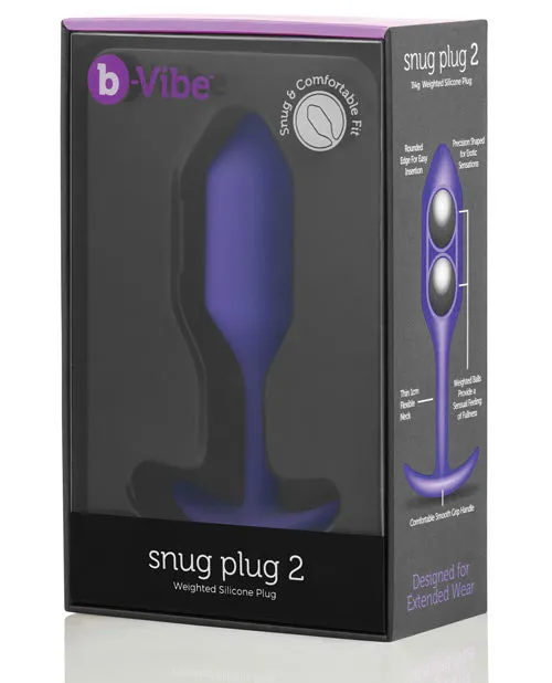 B Vibe Anal BVibe Snug Plug 2 Silicone Weighted Anal Plug Purple