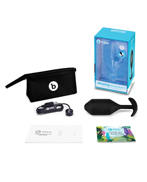 B Vibe BVibe Vibrating Snug Plug Rechargeable Silicone Anal Plug XXLarge Black Anal