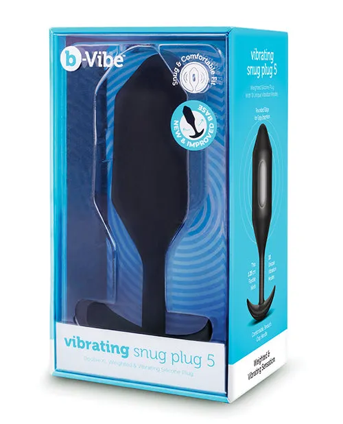 B Vibe BVibe Vibrating Snug Plug Rechargeable Silicone Anal Plug XXLarge Black Anal