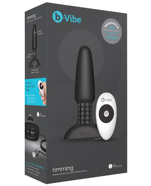 BVibe Rimming Plug 2 Rechargeable Silicone Anal Plug Black B Vibe Anal BVibe Rimming Plug 2 Rechargeable Silicone Anal Plug Black B Vibe Anal