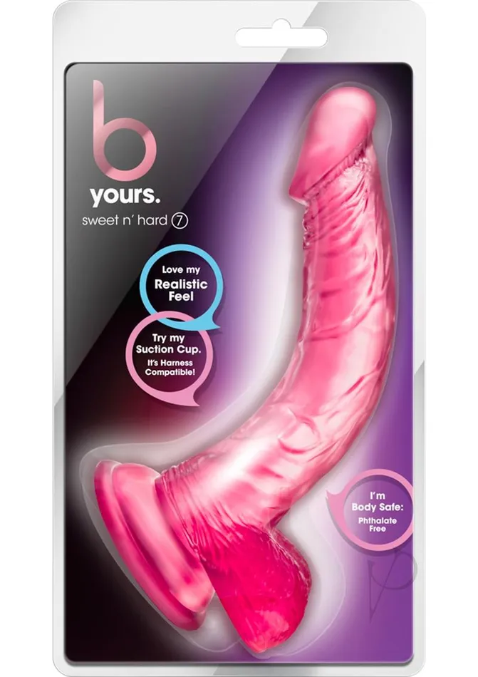 B Yours Dildos B Yours Sweet N Hard 7 Dildo with Balls 8in Pink