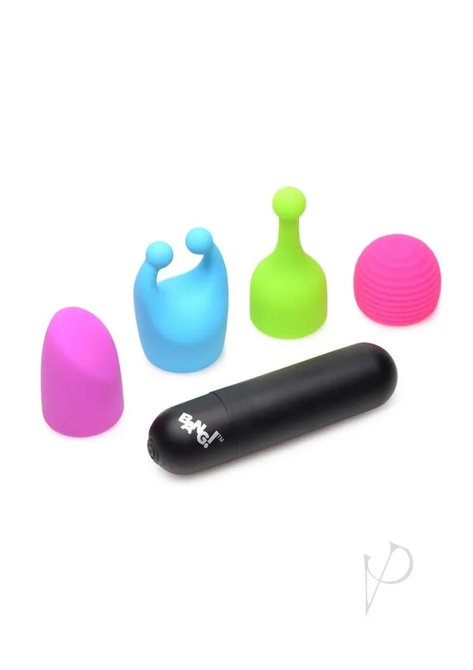 Bang Female Sex Toys Bang Rechargeable Bullet with 4 Attachments Black