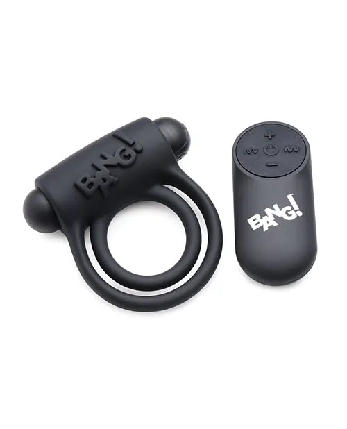 Bang Male Sex Toys Bang Silicone Rechargeable Cock Ring and Bullet with Remote Control Black