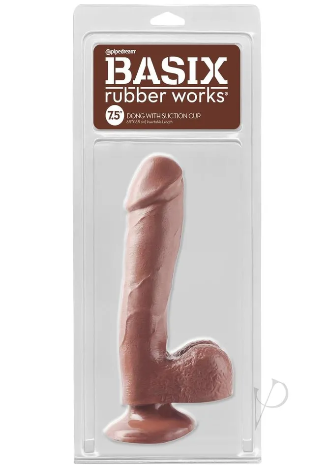 Basix Rubber Works Basix Dong Suction Cup 75in Chocolate Dildos