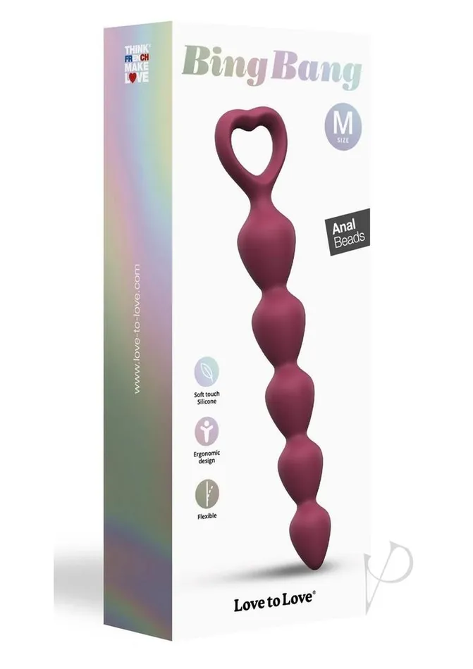 Bing Bang Silicone Anal Beads Medium Plum Star Love To Love Male Sex Toys