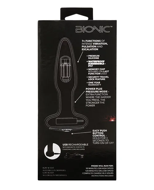 Bionic Anal Bionic Pressure Rimming Probe Rechargeable Silicone Anal Stimulator Black Bionic Anal Bionic Pressure Rimming Probe Rechargeable Silicone Anal Stimulator Black