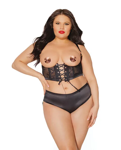 Black Label Lace Panels Harness Panty Black OSXL Coquette Black Label Anal Black Label Lace Panels Harness Panty Black OSXL Coquette Black Label Anal