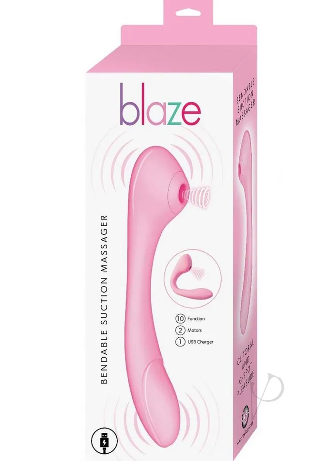 Blaze Bendable Suction Rechargeable Silicone Clitoral Massager Pink Blaze By Nasstoys Female Sex Toys Blaze Bendable Suction Rechargeable Silicone Clitoral Massager Pink Blaze By Nasstoys Female Sex Toys