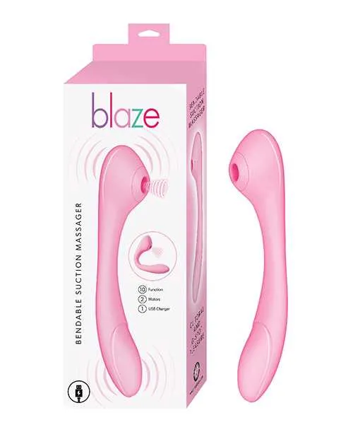 Blaze Bendable Suction Rechargeable Silicone Clitoral Massager Pink Blaze By Nasstoys Female Sex Toys Blaze Bendable Suction Rechargeable Silicone Clitoral Massager Pink Blaze By Nasstoys Female Sex Toys