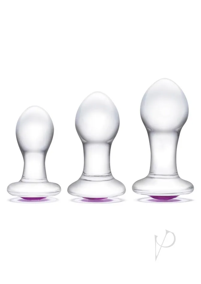 Bling Bling Glass Anal Training Kit 3 piece Clear Glas Anal Bling Bling Glass Anal Training Kit 3 piece Clear Glas Anal