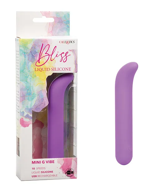 Bliss By Cal Exotics Bliss Liquid Silicone Rechargeable Mini G Vibrator Purple Female Sex Toys Bliss By Cal Exotics Bliss Liquid Silicone Rechargeable Mini G Vibrator Purple Female Sex Toys