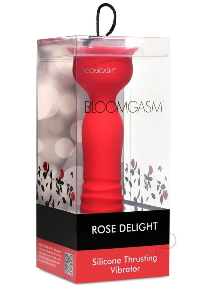 Bloomgasm Vibrators Bloomgasm Rose Delight Rechargeable Silicone Thrusting Vibrator Red Bloomgasm Vibrators Bloomgasm Rose Delight Rechargeable Silicone Thrusting Vibrator Red