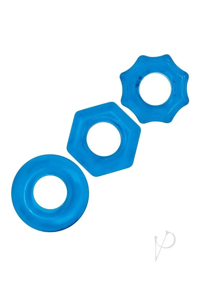 Blue Line Cand B Gear Male Sex Toys Blue Line Nuts and Bolts Stretch Cock Ring 3 Pack Blue Blue Line Cand B Gear Male Sex Toys Blue Line Nuts and Bolts Stretch Cock Ring 3 Pack Blue