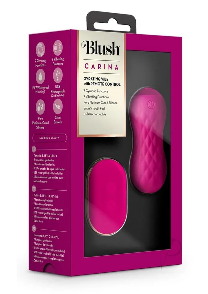 Blush Carina Rechargeable Silicone Vibrating Egg with Remote Control Velvet Fuchsia Lush By Blush Female Sex Toys Blush Carina Rechargeable Silicone Vibrating Egg with Remote Control Velvet Fuchsia Lush By Blush Female Sex Toys