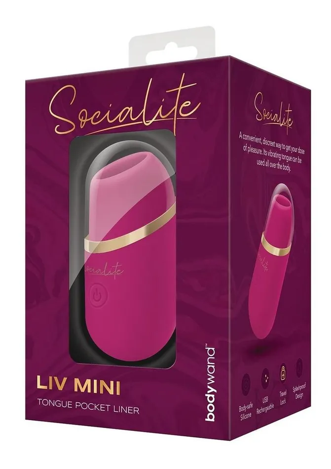 Bodywand Bodywand Socialite Liv Mini Tongue Rechargeable Silicone Pocket Licker Vibrator Pink Vibrators Bodywand Bodywand Socialite Liv Mini Tongue Rechargeable Silicone Pocket Licker Vibrator Pink Vibrators