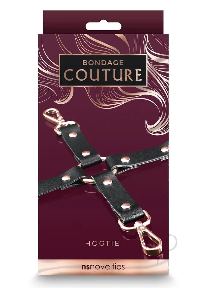 Bondage Couture PU Leather Hog Tie Black Bondage Couture Restraints