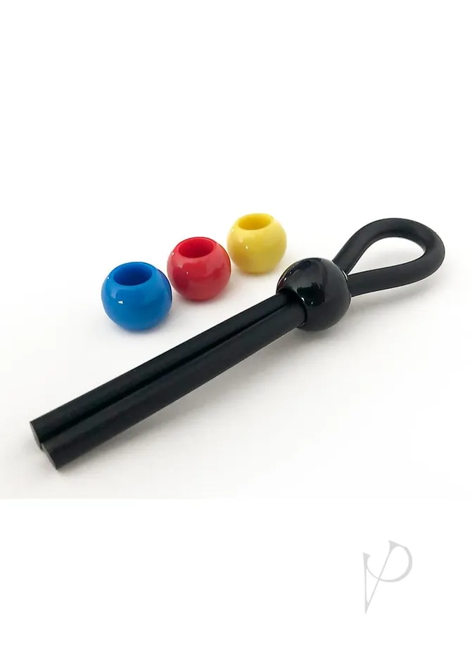 Boneyard Dildos Boneyard Single Slide Cock Leash 2X Stretch Silicone Cock Tie Black and Multicolor