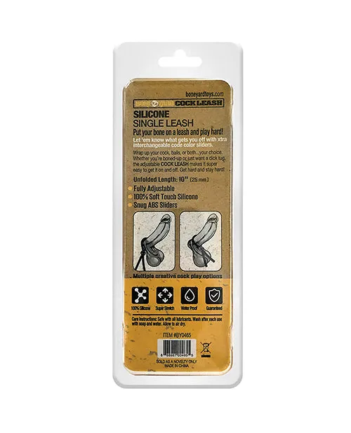 Boneyard Dildos Boneyard Single Slide Cock Leash 2X Stretch Silicone Cock Tie Black and Multicolor