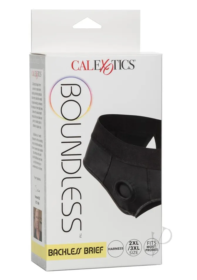Boundless Backless Brief Harness 2XL3XL Black Boundless Female Sex Toys
