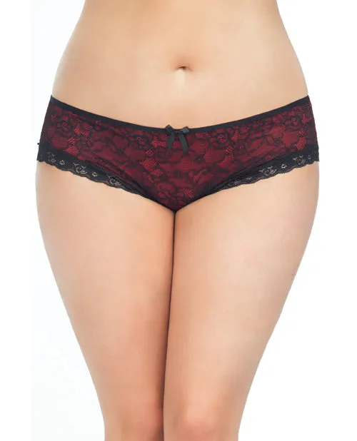 Cage Back Lace Panty BlackRed 1X2X Rsvp By Oh La La Cheri Anal