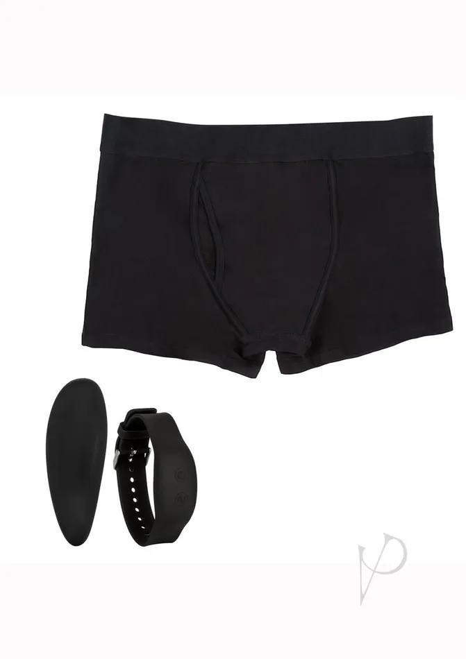 CalExotics Silicone Rechargeable Boxer Brief Panty Vibe with Remote Control 3 pieces ML Black Remote Controlled Vibes Female Sex Toys CalExotics Silicone Rechargeable Boxer Brief Panty Vibe with Remote Control 3 pieces ML Black Remote Controlled Vibes Female Sex Toys