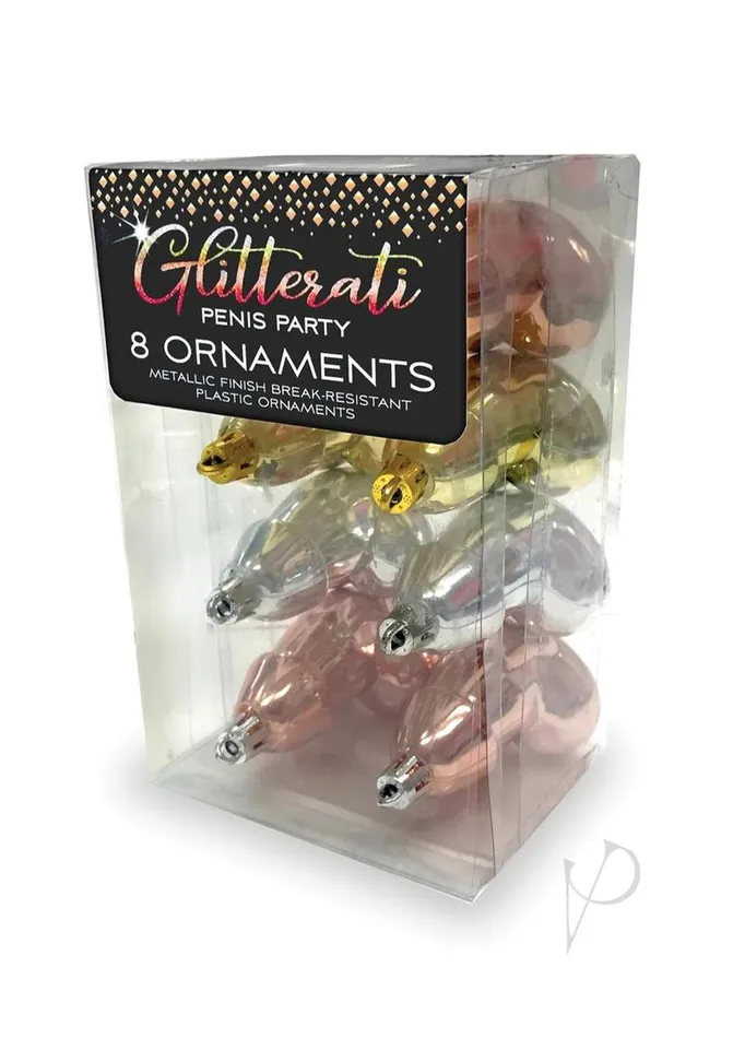 Candyprints Party Vibrators Glitterati Metallic Penis Ornaments 8 Pack GoldSilverRose Gold Candyprints Party Vibrators Glitterati Metallic Penis Ornaments 8 Pack GoldSilverRose Gold