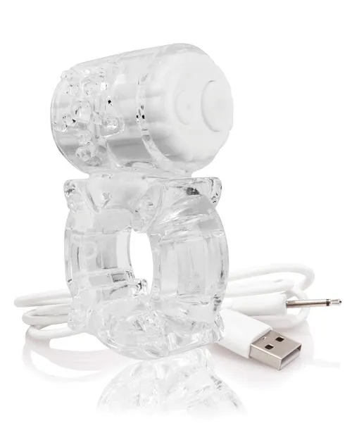 Charged Male Sex Toys Charged BigO Rechargeable Vibrating Cock Ring Clear