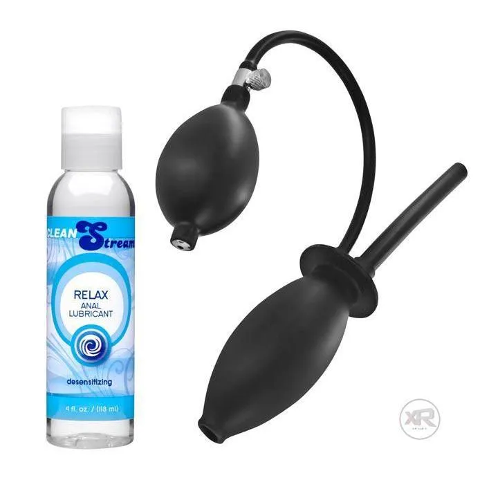 CleanStream Male Sex Toys Inflatable Enema Plug and Desensitizing Lube