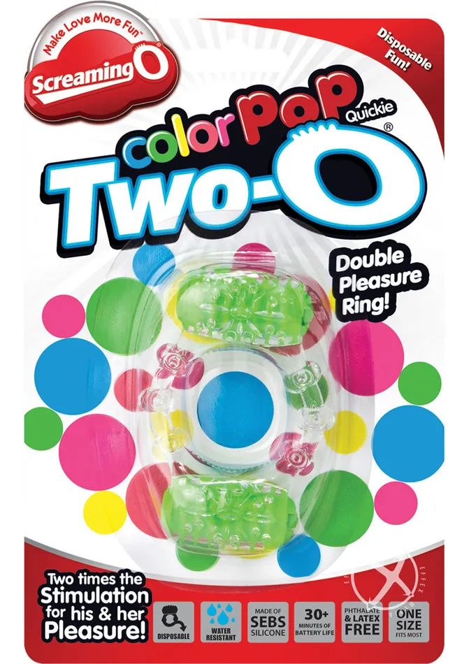 Color Pop Quickie TwoO Silicone Dual Vibrating Cock Ring Green Color Pop Male Sex Toys Color Pop Quickie TwoO Silicone Dual Vibrating Cock Ring Green Color Pop Male Sex Toys