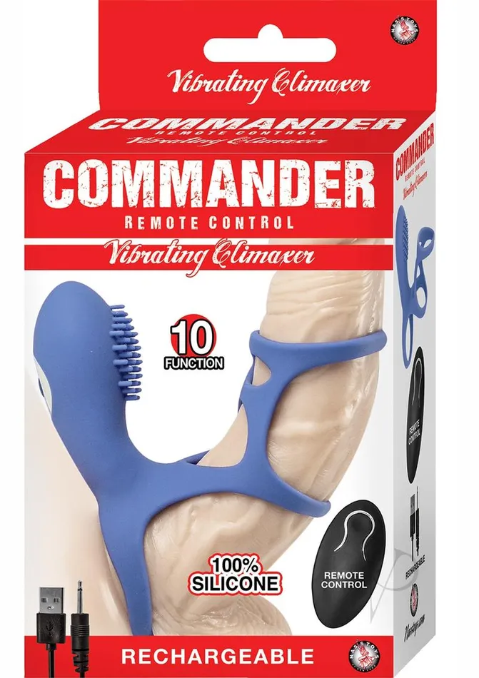 Commander Male Sex Toys Commander Vibrating Clitoral Stimulating Cock Cage with Remote Control Blue Commander Male Sex Toys Commander Vibrating Clitoral Stimulating Cock Cage with Remote Control Blue