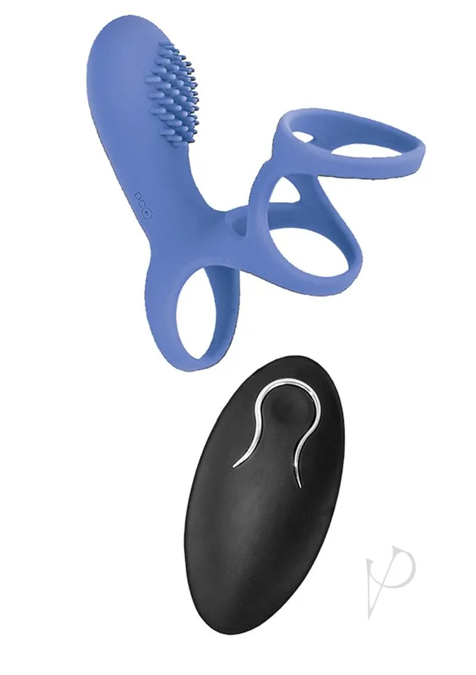 Commander Male Sex Toys Commander Vibrating Clitoral Stimulating Cock Cage with Remote Control Blue