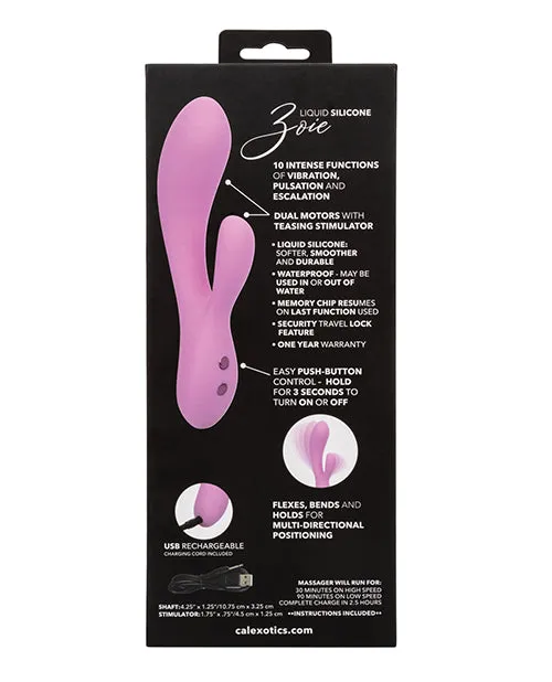 Contour Zoie Rechargeable Silicone Rabbit Vibrator Pink Contour Female Sex Toys