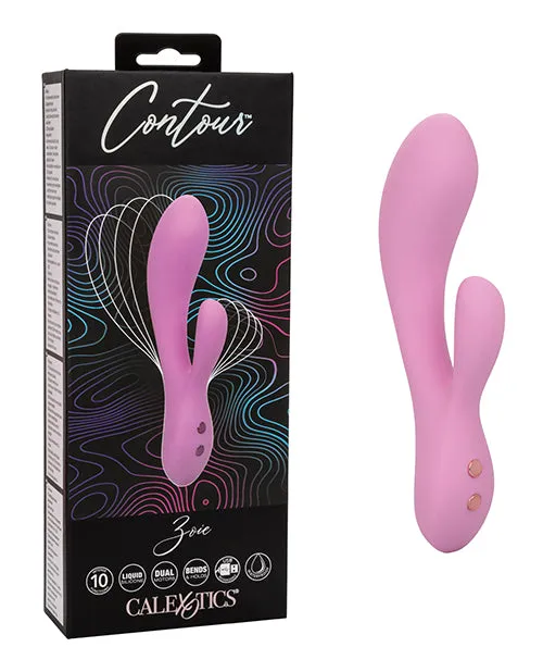 Contour Zoie Rechargeable Silicone Rabbit Vibrator Pink Contour Female Sex Toys