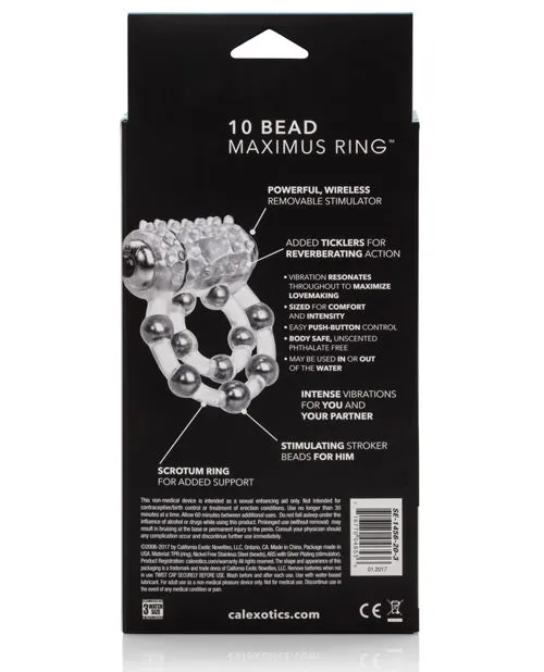 Couples Enhancers Male Sex Toys 10 Bead Maximus Ring Vibrating Cock Ring Clear Couples Enhancers Male Sex Toys 10 Bead Maximus Ring Vibrating Cock Ring Clear