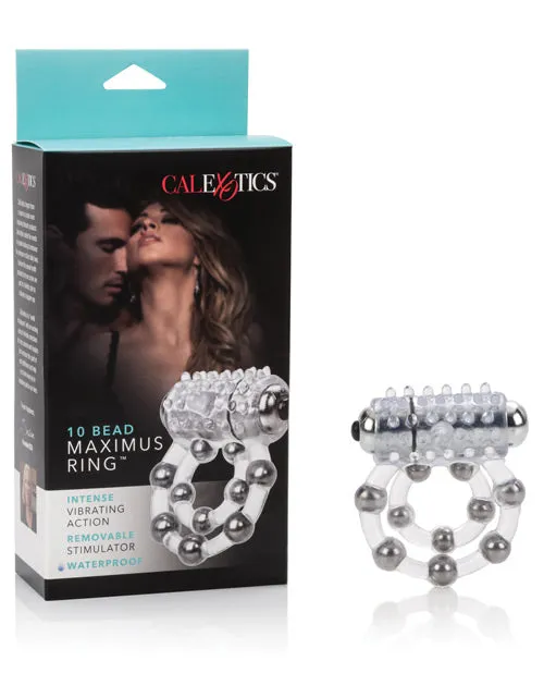 Couples Enhancers Male Sex Toys 10 Bead Maximus Ring Vibrating Cock Ring Clear Couples Enhancers Male Sex Toys 10 Bead Maximus Ring Vibrating Cock Ring Clear
