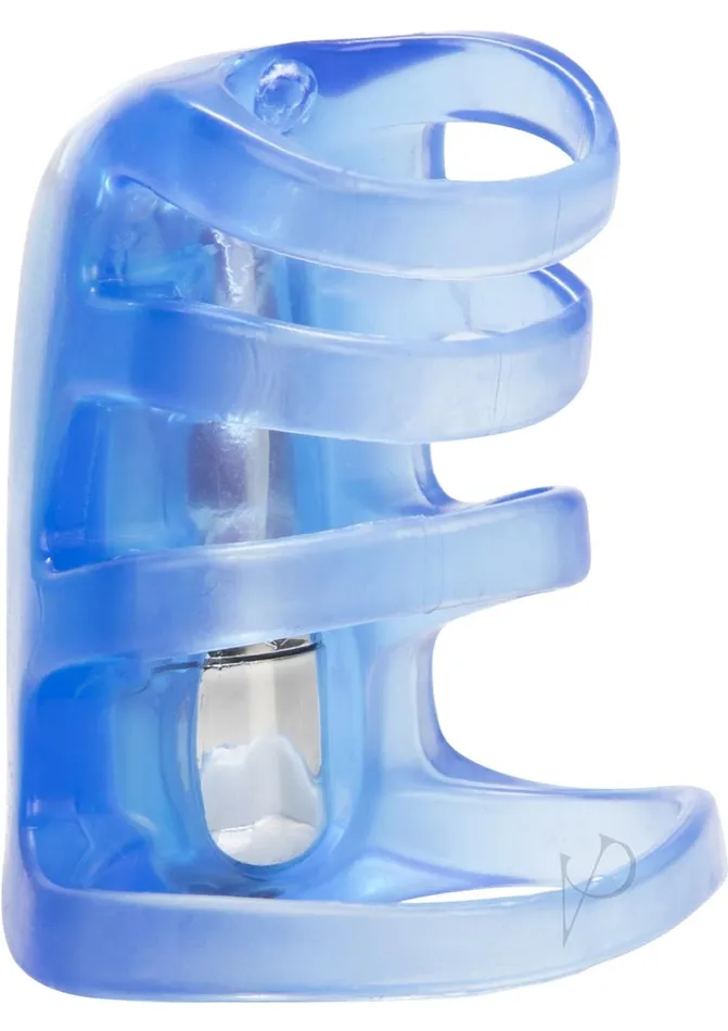 Couples Enhancers Male Sex Toys Couples Pleasure Cage Vibrating Cock Ring Blue