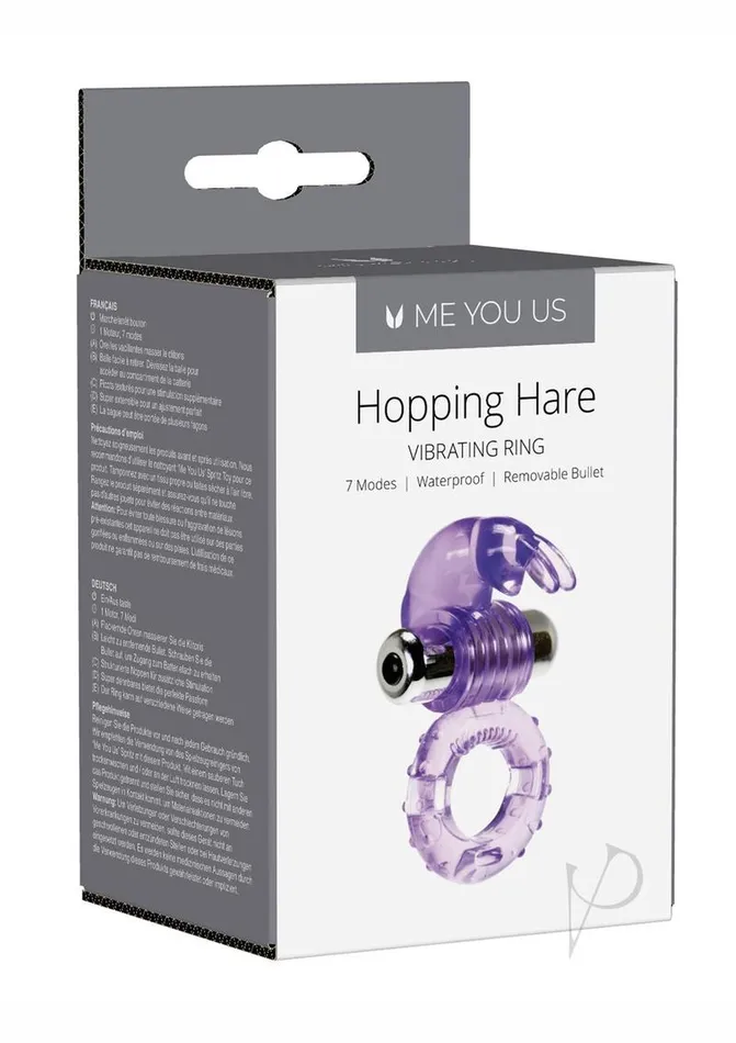 Couples ME YOU US Hopping Hare Vibrating Cock Ring Purple Me You Us