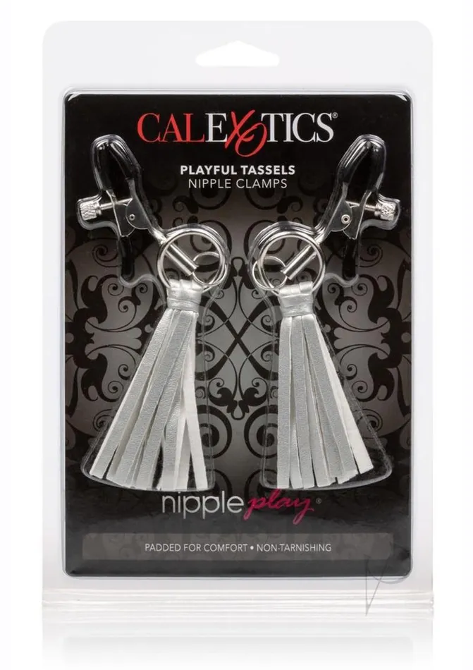 Couples Nipple Play Nipple Play Playful Tassels Nipple Clamps Silver